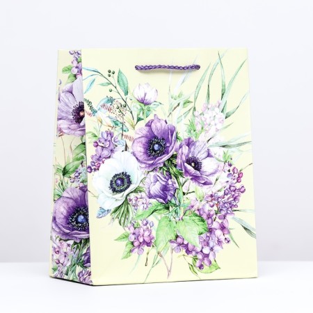 Gift package "purple bouquet", 18 x 22.3 x 10 cm