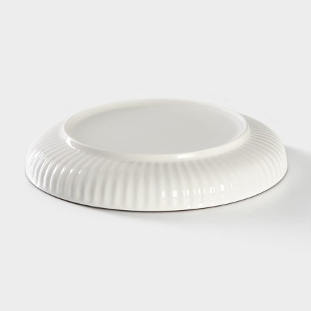 Ceramic dining "Illusion", D = 21 cm, white and gray color-2