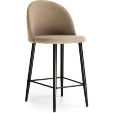 Metal amisure stool Metal/velor, black/beige 48x53x95 cm