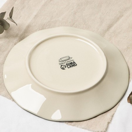 Ceramic plate "Stone", 21.5 cm, dark gray color-3