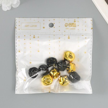 Set of decor for creativity "Bells gold and black" d = 1.8 cm set 10 pcs-7