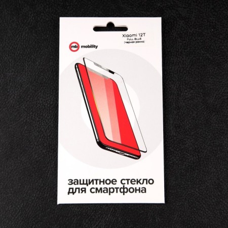 Protective glass Mobility, for Xiaomi 12t, full glue, black-2