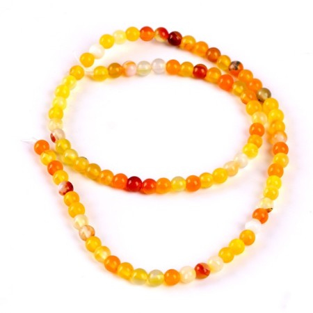 Beads made of natural stone "Yellow agate" set of 90 pcs., Size 1 pc. - 4 mm-4