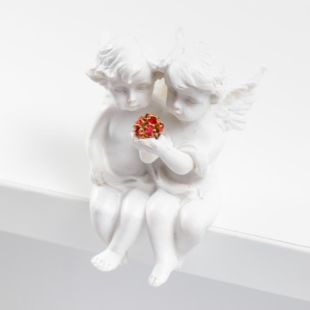 Polystone souvenir "Snow -white angels with a crystal" 7x5x5 cm-1