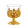 Glass candlestick, plastic on 1 candle "Back" glass on the leg gold 7.5x6x6 cm