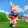 Garden figure "Gnome fly agaric on the mushroom", 71x33cm