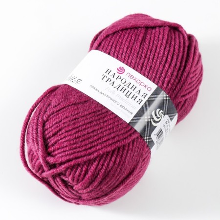 Yarn "Folk tradition" 30% wool 70% acrylic 100m/100g (781 berry)-1