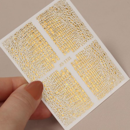Heligator nail stickers, foil, golden color-1