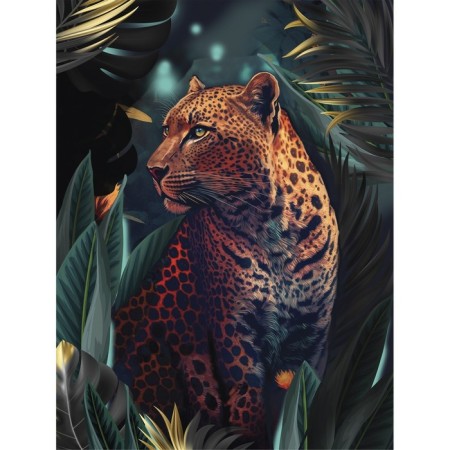 Diamond mosaic with full filling on the canvas "Leopard", 30 x 40 cm-2
