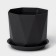 Pot for flowers with a prism palm, 1 l, graphite color