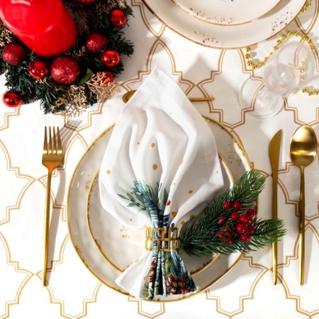 Set of napkins Ethel "SHRISTMAS BELLS" 40x40cm 4 pcs, 100%HL, sarzha 190 gr/m2-3