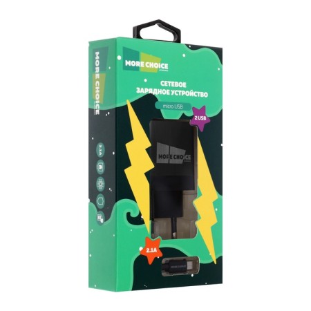 Network charger More Choice NC24M, 2.1A, Micro USB cable, black-14
