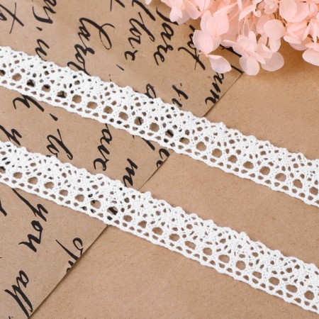 Knitted lace, 15 mm × 15 ± 1 m, white color-1