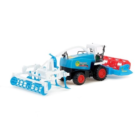 Inertial Tractor "Combine", with a trailer, color mix-2