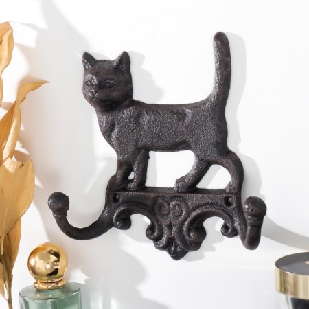 Decorative metal hooks "Home cat" 16x4x16 cm-1