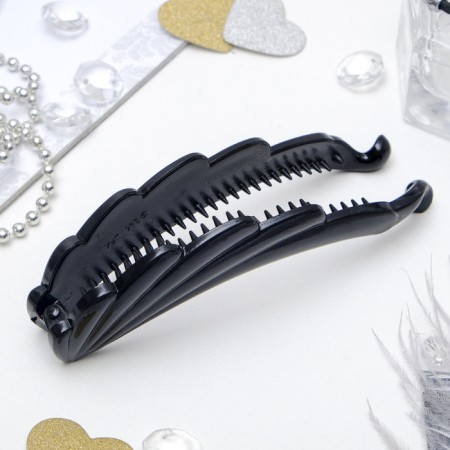 Hair banana "Classic Black" rays, 11 cm, black-1