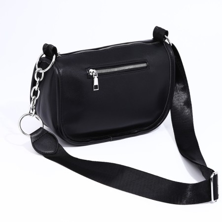 Bag Cross-Bodi with a zipper, black color-1