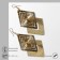 Hanging earrings "rhombus" duo, color gold, 9 cm