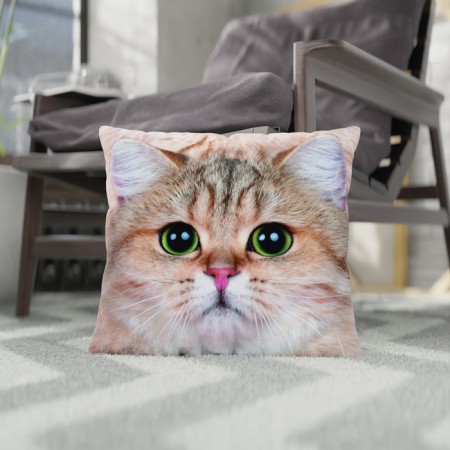 Decorative Ethel Pillow "Kit" 40x40 cm, Gabardin, 100% p/e