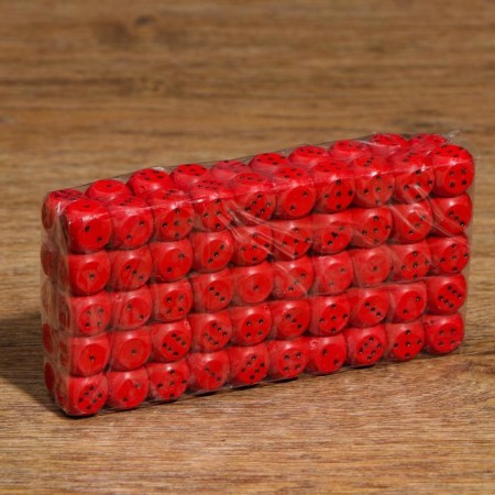 Playing cubes 1.5 x 1.5 x 1.5 cm, set, red,-1