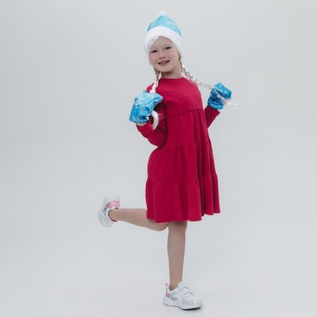Carnival set "Magic Snow Maiden": hat, mittens, wig with pigtails, p. 56–58 cm-5