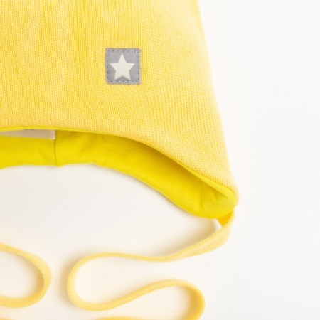 Baby hat, yellow/ears, size 42-46-2