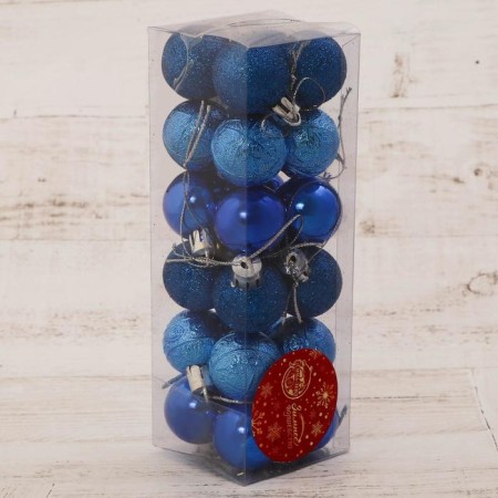 Set of balls plastic D-3 cm, 24 pcs "Naomi" blue-1