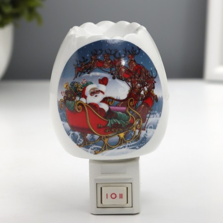 Lamp "Santa Claus on a sleigh" 1x7W E11 white 8x8x12cm