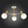 Ceiling EVOLUCE lamp. Sle220702-03. Catania. 3x40 watts, E14, 55x55x35 cm, white color, light wood