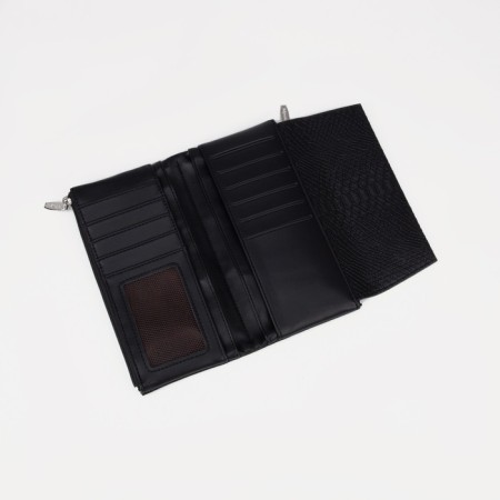 Women's wallet on magnets, black color-3