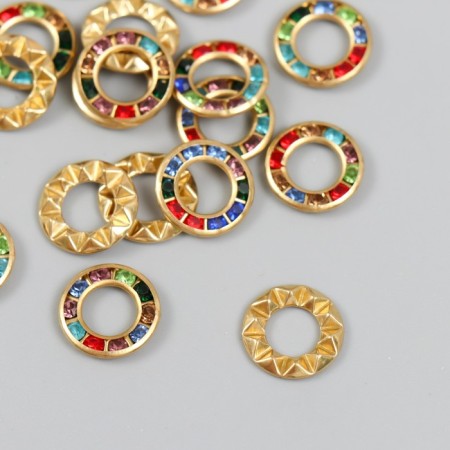 Decor for creativity plastic "Ring color crystals" set of 20 pcs 1.2x1.2 cm-2