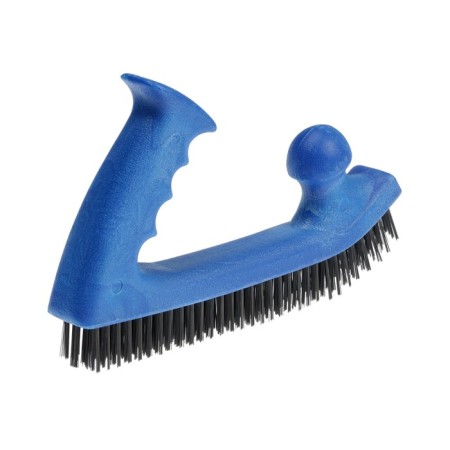 Metal two-handed tundra brush, plastic handle, 5-row, steel stubble-5