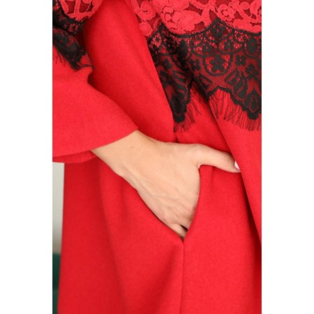 Female coat, size 46, red color-2