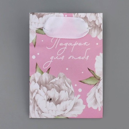 Gift laminated package, packaging, “peonies”, 7 x 10 x 7 cm-7