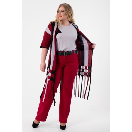 Cardigan female, size 56, burgundy color-6