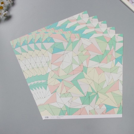 Scrapbooking paper "Browned linenia" density 180 grams set 5 pcs 30.5x32 cm-1