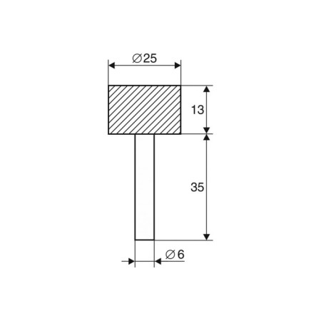 Ballica Azlindrical Encor 21652, 25 x 13 mm, shank 6 mm, metal-1