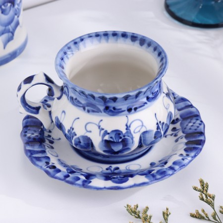 Tea couple "Anemon", Gzhel-3