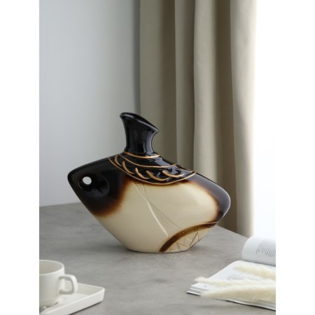 Ceramic VAZA "Pharaoh", desktop, beige, 29 cm-2