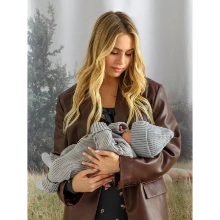 Cap with lapel Children's Amarobaby Pure Love Tot, size 46-48 cm, color gray color-10