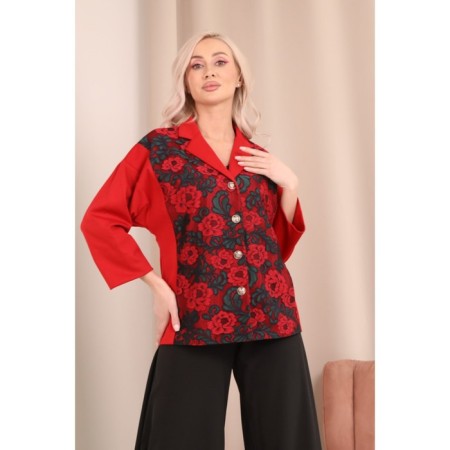 Female jacket, size 42, red color-1