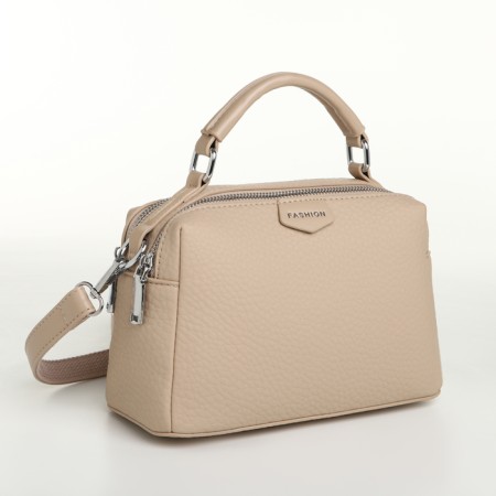 Women's bag with zipper, Textura, average size, beige color-3