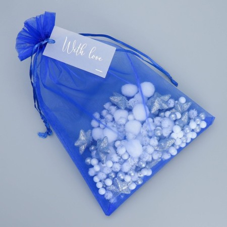 Big a gift organza Blue "Congratulations", with a nameplate, 20 x 30 cm +/- 1.5 cm-3