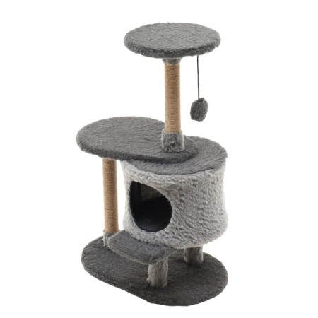 Complex for cats with a claw, collapsible, with a site, 56 x 42 x 90 cm, gray-2