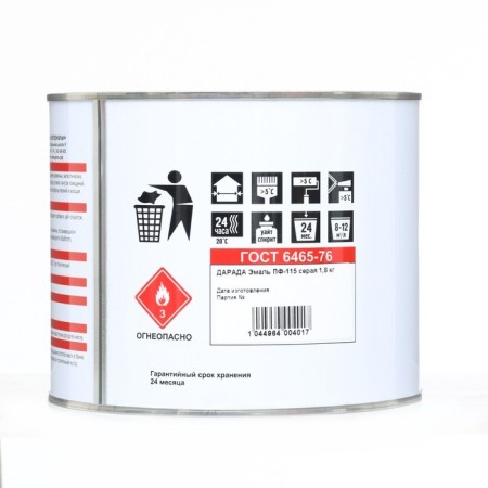 Enamel (Darada) PF-115 (GOST) Gray 1.8 kg-2