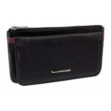 Purse with zipper, black-bearded color