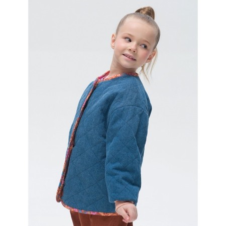 Bilateral jacket for girls, height 110 cm, jeans color-3