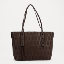 Zipper bag with zipper, brown color