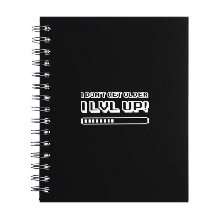 Notebook of 120 sheets in a cage on a crest Pixel, hard cover, matte lamination, selective varnish, mix-6