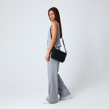 Bag Cross-Bodi with a zipper, black color-6
